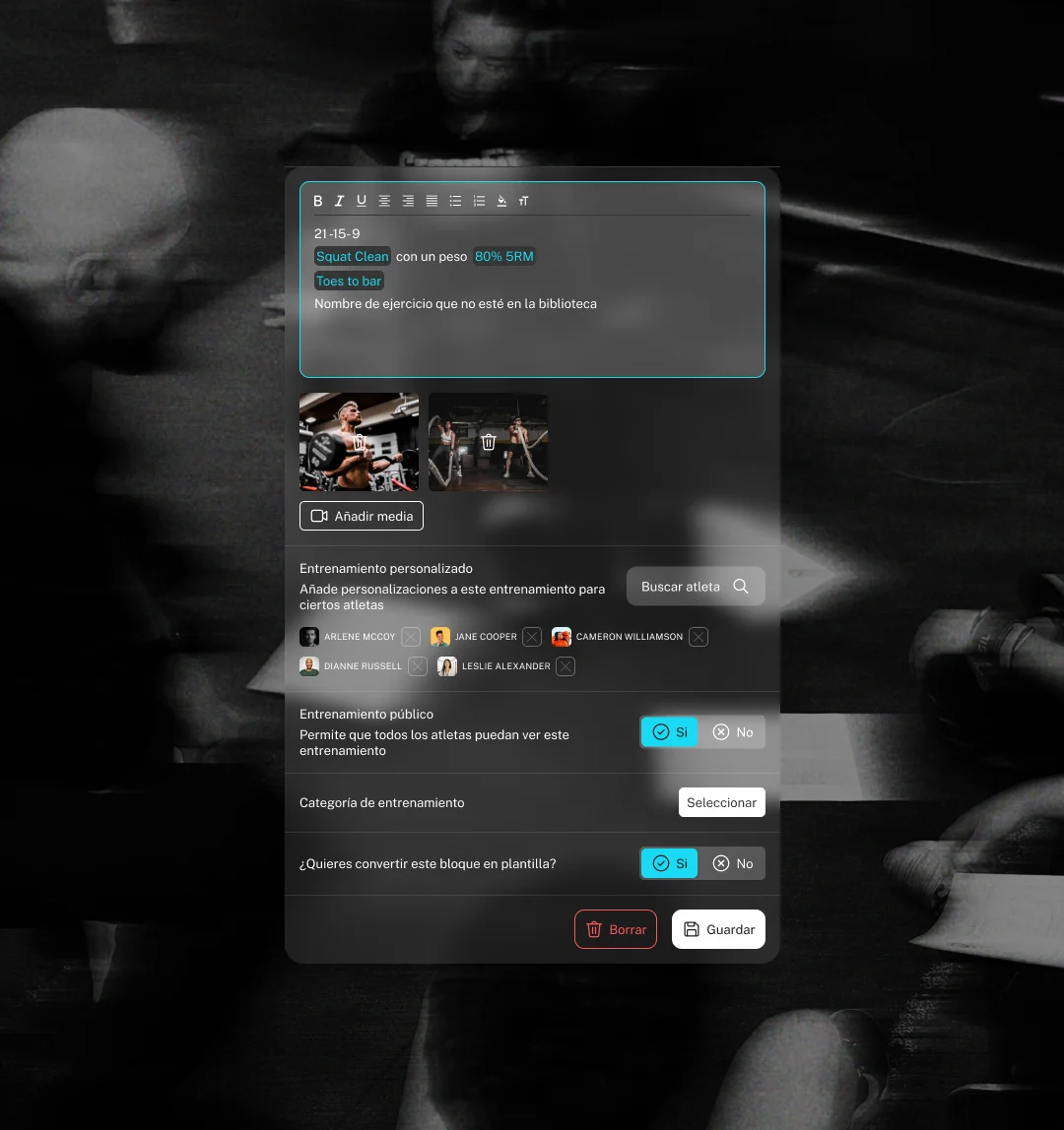 Programador usando WodBuster Coach